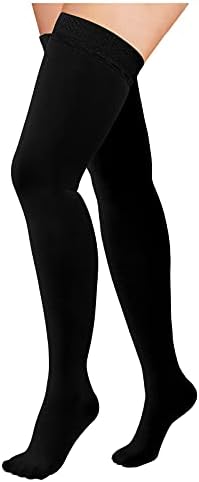 Compression Stockings for Women & Men, 15-20mmHg Thigh High Compression Socks,Closed Toe Medical Compression Socks with Silicone Dot Band-Best Support for Running Nursing Sports Varicose Veins