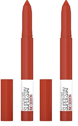 MAYBELLINE New York Super Stay Ink Crayon Lipstick Makeup, Precision Tip Matte Lip Crayon with Built-in Sharpener, Longwear Up To 8Hrs, Rise To The Top, Burnt Sienna, 1 Count (Pack of 2)