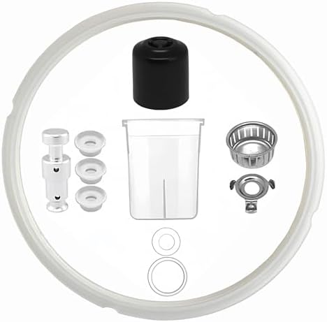 Replacement Parts Set Sealing Ring, Steam Release Handle, Condensation Collector Cup, Float Valve and Anti-Block Shield for Instant Pot Ultra60 6 Qt Pressure Cooker, Set of 11, Silver