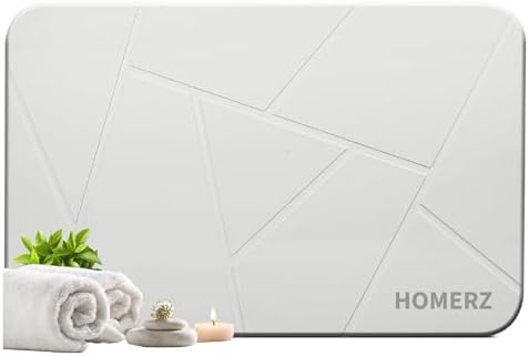 Homerz Stone Bath Mat – Premium Diatomaceous Earth Bath Mat, Rock Absorbent Bath Mats for Bathroom, Modern Stone Drying Mat, Shower Mat Outside Shower, Tapetes para Baño 23.6"x15.3"