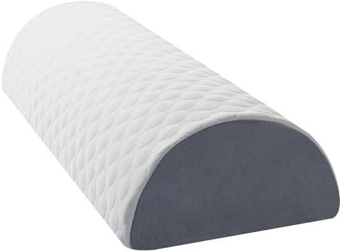 Knee Pillow for Back Sleeping Half Moon Bolster Pillow Wedge Pillow for Back Sleepers Under Knee Pillow for Sleeping on Back Leg Pillow for Neck Pain Relief, 22.5" X 8" X 4.5"
