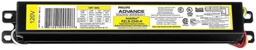 PHILIPS Advance RELB-2S40-N Electronic Ballast, T12 Lamps, 120V Lighting, 1 Count (Pack of 1), Black