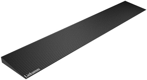 LIEKUMM 1" Rise Rubber Threshold Ramp, 1500 Lbs Load Capacity Threshold Ramps for Doorways, Steps, Curbs, Garages, 35.5" W Door Ramps for Wheelchairs, Scooters, Cuttable