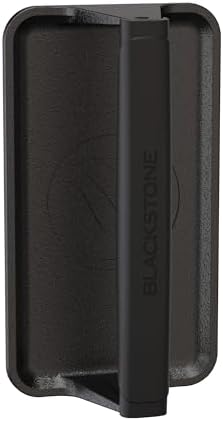 Blackstone 5553 Pre-Seasoned Cast Iron Griddle Press Medium Heavy Duty-Meat, Burger, Bacon, Steak, Panini, Sandwich, Sausage Heat Resistant Rubber Handle-10” x 5.5” (Rectangle), Black