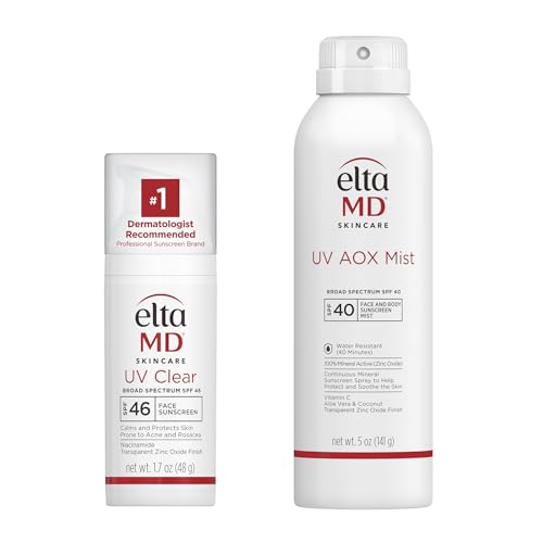 EltaMD UV AOX Mist Mineral Sunscreen Spray, SPF 40 Body Sunscreen Spray Broad Spectrum Formula Protects from UVA/UVB Rays Water Resistant up to 40 Minutes Made with Zinc Oxide