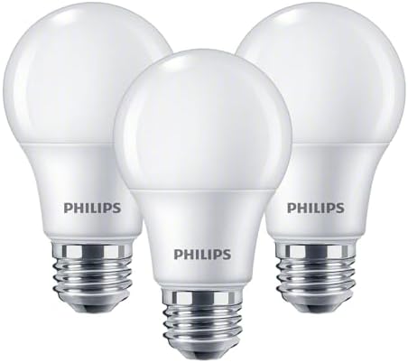 PHILIPS LED Frosted Dimmable, Warm Glow Effect A19 Light Bulb - Pack of 3 - EyeComfort Flicker Free - 8.8W = 60W - 800 Lumen - Soft White (2700K) - E26 Base - Indoor - Title 20