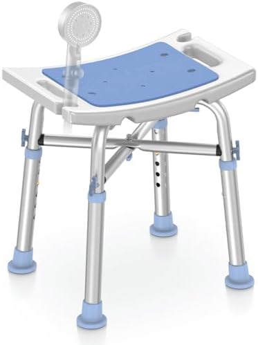 Delog Heavy Duty Shower Chair 500lb FSA/HSA Eligible, Shower Chair for Inside Shower Height Adjustable Padded Bath Seat - Tool Free Anti-Slip Shower Bench for Elderly, Senior, Handicap