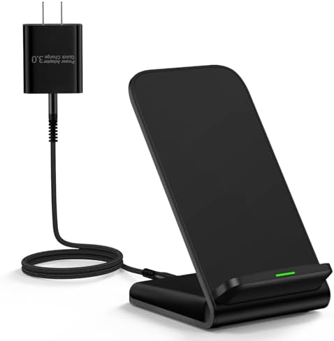 Samsung Wireless Charger Fast Charging Stand Wireless Android Desk Phone Charger Pad 15W for Samsung Galaxy S24 S25 Ultra Plus S24FE S23FE S22 S21, Pixel 9 Pro, iPhone 16/15 Pro Max, with 18W Adapter