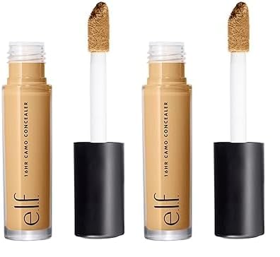 e.l.f. 16HR Camo Concealer, Full Coverage, Highly Pigmented Concealer With A Matte Finish, Crease-proof, Vegan & Cruelty-Free, Medium Sand, 0.2 Fl Oz (Pack of 2)