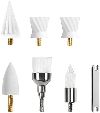 6 Tooth Polisher Replacement Brush Heads，Replacement Heads for Tooth Polisher,Teeth Tartar Remover Accessories,6 Varied Brush Heads Replacement Heads Kit