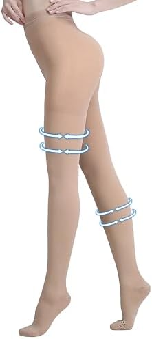 AMZAM® Compression Pantyhose for Women & Men, Closed Toe, Opaque, Firm Support 20-30mmHg Graduated Compression Stockings, Help Relieve Swelling Edema Varicose Veins, Nursing, Beige S
