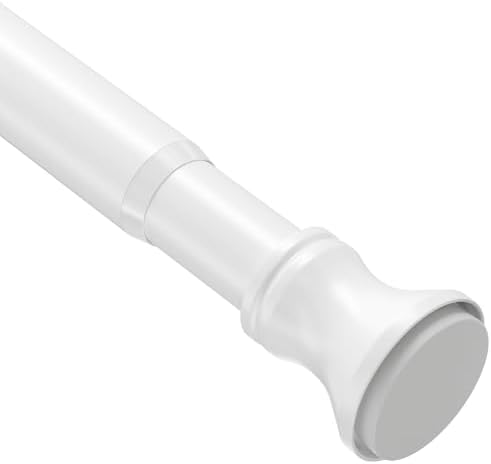 Amazer Spring Tension Shower Curtain Rod, 54-90 Inches Rust-Resistance Shower Curtain Rod Bathroom Rod, White