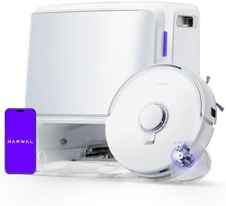 NARWAL Freo Z10 Robot Vacuum and Mop Combo, Tangle Free Robot Mop, 15,000Pa Suction, Adapts to Hard-to-Reach Areas, Self-Emptying, Mop Washing & Drying, Obstacle Avoidance, for Pet Hair & Hard Floor