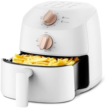 COMFEE' Compact 2.1 Quart Air Fryer with 12 Menu Options, Adjustable Timer & Temperature Control 180-400 degrees F, Dishwasher-Safe Nonstick Fry Basket with Stainless Steel Finish