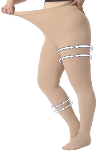 Extra Wide 4XL Medical Compression Pantyhose for Women & Men, Closed Toe 20-30 mmHg Graduated Compression Stockings Waist High Support Leggings, Support Hose for Edema, Post Surgery,During Pregnancy