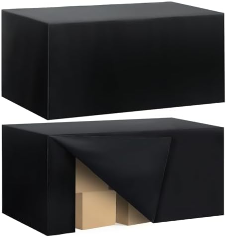 2 Pack Fitted Tablecloth for 6 Foot Rectangle Tables 72 x 30 Inch Black Table Covers Water Resistant Polyester Table Cloth for Wedding, Parties,Display, Trade Show (Black)
