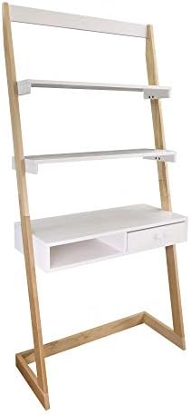 American Trails Freestanding Ladder Desk With Drawer, Natural Maple/White