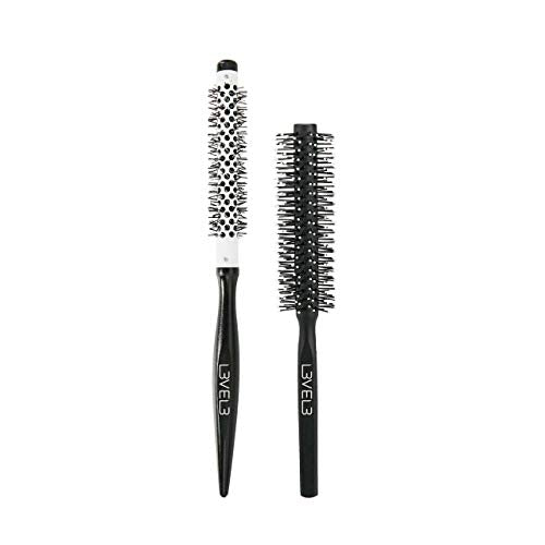 L3 Round Brush Set - Professional and Lightweight Design - Hair Stylist and Hair Dresses - Heat Resistant - Level Three Hair Brush - 2pc