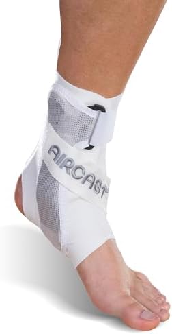 Aircast A60 Ankle Support Brace, Left Foot, White, Large (Shoe Size: Men's 12+ / Women's 13.5+)