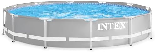 Intex 26710EH Prism Frame Premium Above Ground Swimming Pool: 12ft x 30in – SuperTough Puncture Resistant – Rust Resistant – Easy Assemble – 1718 Gallon Capacity – Pool Only