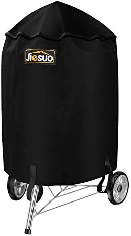 BBQ Grill Cover for Weber Charcoal Kettle: Heavy Duty Waterproof 22 Inch Weather Resistant Barbeque Grill Covers