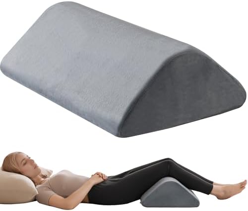 Knee Wedge Pillow 6.3'' for Post-Surgery Recovery - Leg Elevation Support for Sleep Position,Alleviating Lower Back & Hip Pain Enhancing Circulation in Ankles Legs Triangle Pillow with Removable Cover