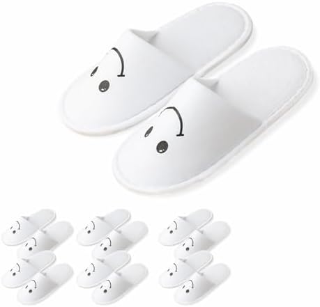6 Pairs of Spa Slippers for Kids Hotel Slippers Disposable Outdoor Travel House Boys Girls Slippers Non-slip Soles for Children 4-10 Years Old
