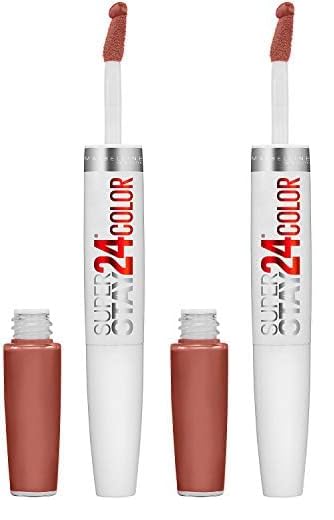 Maybelline Super Stay 24, 2-Step Liquid Lipstick, Long Lasting Highly Pigmented Color with Moisturizing Balm, Endless Espresso, Brown, 1 oz (Pack of 2)