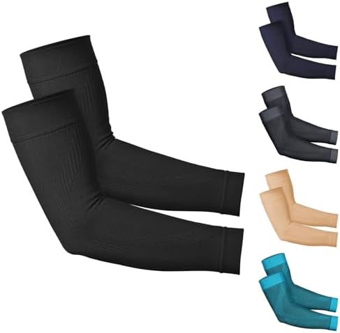 KEKING® Compression Arm Sleeves, Firm 20-30mmHg Graduated Compression Full Arm Support for Recovery, Pain Relief, Tendonitis, Golfers & Tennis Elbow Brace, Workouts Sports - Latex Free Black L