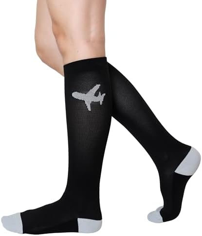 Compression Socks for Men and Women, 20-30 mmHG, Graduated Compression for Flight, Travel, Sports, Pregnancy, Running