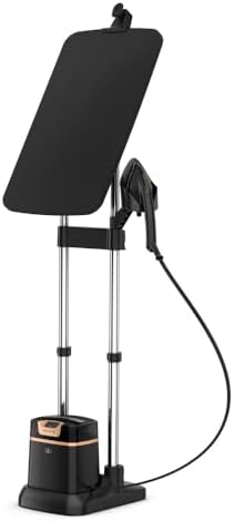 Rowenta IXEO Steamer for Clothes with Ironing Board 65 Inches 45 Second Heatup, 1 Liter Capacity 1500 Watts Ironing, Portable, Fabric Steamer, Garment Steamer, Adjustable QR1410,Black