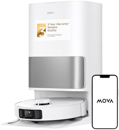Mova P10 Pro Ultra Robot Vacuum and Mop 13,000Pa Suction, 140°F Hot Water Auto Mop Washing & Drying, Dual Spinning Extenable Mop,10.5mm Lifting for Carpet, 360°Obstacle Avoidance, App Control