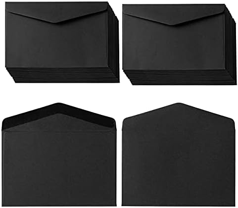 120 Pack Mini Envelopes Small Envelopes Self-Adhesive Kraft Paper Tiny Pockets for Business Cards Christmas Holiday Small Gift Cards Invitations Cards(4.13"×2.76") (Black)