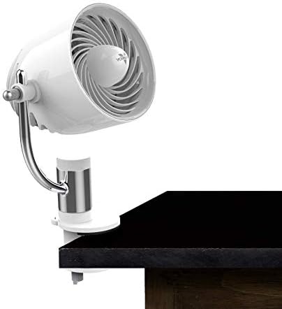 Vornado Pivot Clip Personal Air Circulator Fan with Multi-Surface Clip, Quiet Portable Fan for Office or Bedroom, 3 Speeds, Ice White