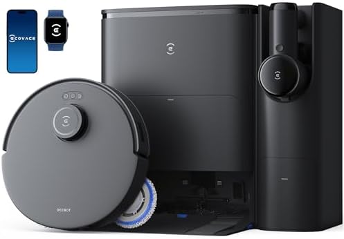 ECOVACS DEEBOT T30S Combo Robot Vacuum and Mop, All-in-One Cleaning Hub, 11000Pa, ZeroTangle Technology, TruEdge Adaptive Edge Mopping, Dual Self-Emptying, Hot Water Washing, Auto-Mop Lifting