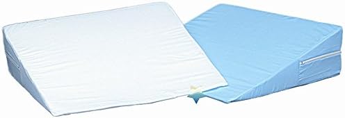 MoonRest 7”, 10”, 12”- inch Foam Bed Wedge Zippered Cover/Pillow Replacement Cover (24" X 24" X 10", Blue)