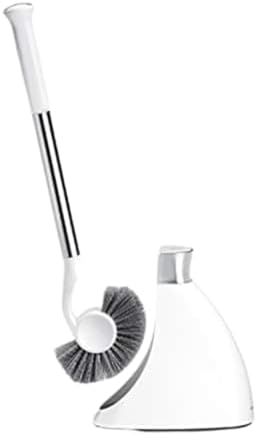 simplehuman Toilet Brush with Caddy, Stainless Steel, White