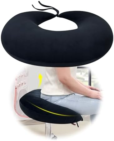 AOSSA BBL Pillow After Surgery for Sleeping, Brazilian Butt Lift Post Surgery for Sitting Driving, Booty Lumbar Seat Cushion, Hip Support for Chair Bed Donut Pillow, BBL Recovery Supplies (Black)