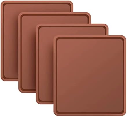 4 PCS Silicone Dehydrator mats with Edge Compatible with Cosori CP267-FD & Magic Mill, BPA-Free Silicone Tray Liners, Fruit Roll Sheet for Fruit Leather, Vegetables, Meat, Herbs and Liquid