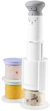 Cuisinart FastFreeze 5-in-1 Ice Cream, Sorbet, Milkshakes, Slushies and Mix-In Frozen Dessert Maker, Compact Machine, Easy to Use, Includes 3 Mixing Cups with Lids, ICE-FD10