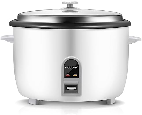 Commercial Rice Cooker, Large Capacity 30-Cup (UnCooked), 60-Cup (Cooked) with One Touch Operation and 12-Hour Keep Warm,Easy to Use and clean,1600W, Pearl