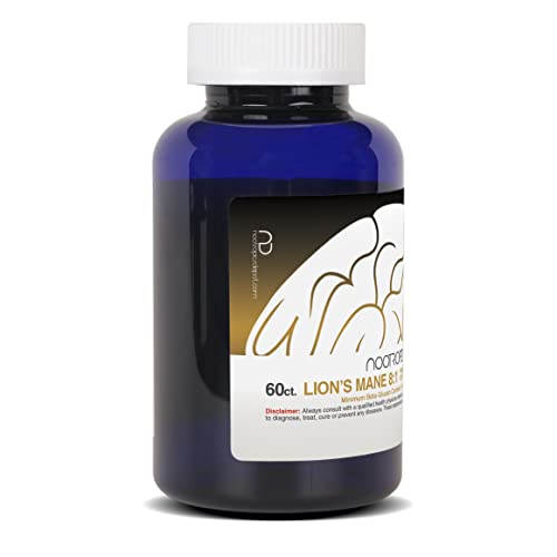 Nootropics Depot Lions Mane Mushroom Capsules | 8:1 Whole Fruiting Body Dual Extract | 500mg | 60 Count | Hericium erinaceus