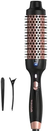 Wavytalk Thermal Brush for Blowout Look, Blowout Express 1.5 Inch Ionic Thermal Round Brush Makes Hair Smoother Get Natural Curls, Dual Voltage, Easy to Use