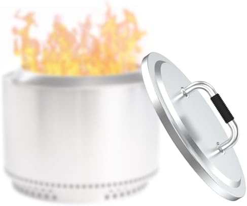 Fire Pit Lid for Solo Stove Bonfire 2.0-19.5" Stainless Steel Fire Pit Lid Cover with Heat-Resistant Handles, for Solo Stove Bonfire Accessories, Camping for Other 19.5" Firepit