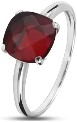 925 Sterling Silver Rings for Women - Cushion Gemstone Ring - Anniversary, Engagement, Wedding Ring - Eye Catching Christmas Gift