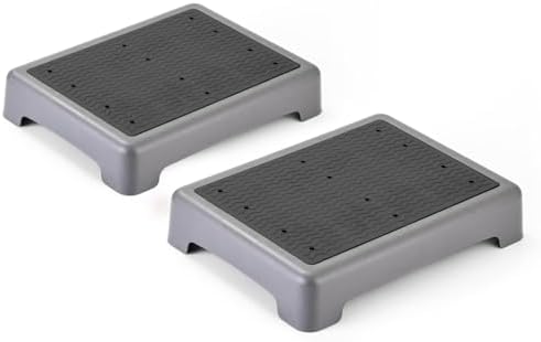 StrongTek Portable One Step Stool for Adults and Elderly, Non-Slip Plastic Step Riser, 17" x 13" x 3.4", 350 lbs Capacity, Lightweight Platform for Shower, Bathtub, Car, Indoor & Outdoor Use, 2 Pack