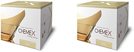 Chemex Bonded Pre-folded Unbleached Square Coffee Filters, Set of 200