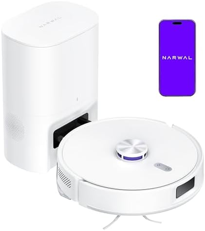 NARWAL Freo S Robot Vacuum and Mop Combo, 8000Pa Suction, 180 Days Hands Free, Self-Emptying Base, LDS Navigation, Obstacle Avoidance, Robot Vacuum Cleaner for Pet Hair & Hard Floors