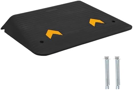 4" Rise Rubber Threshold Ramp for Doorways - 33,000 LBS Capacity Wheelchair Ramp, Non-Slip Surface, Portable Driveway Curb Ramps for Home Entry