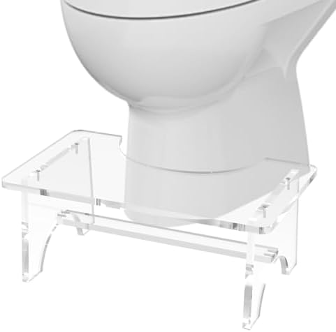Acrylic Toilet Stool for Adults,7 Inch Poop Stool,Potty Stool Clear Toilet Step Foot Stool for Bathroom Portable Easy Install Healthy Gifts for Women Men